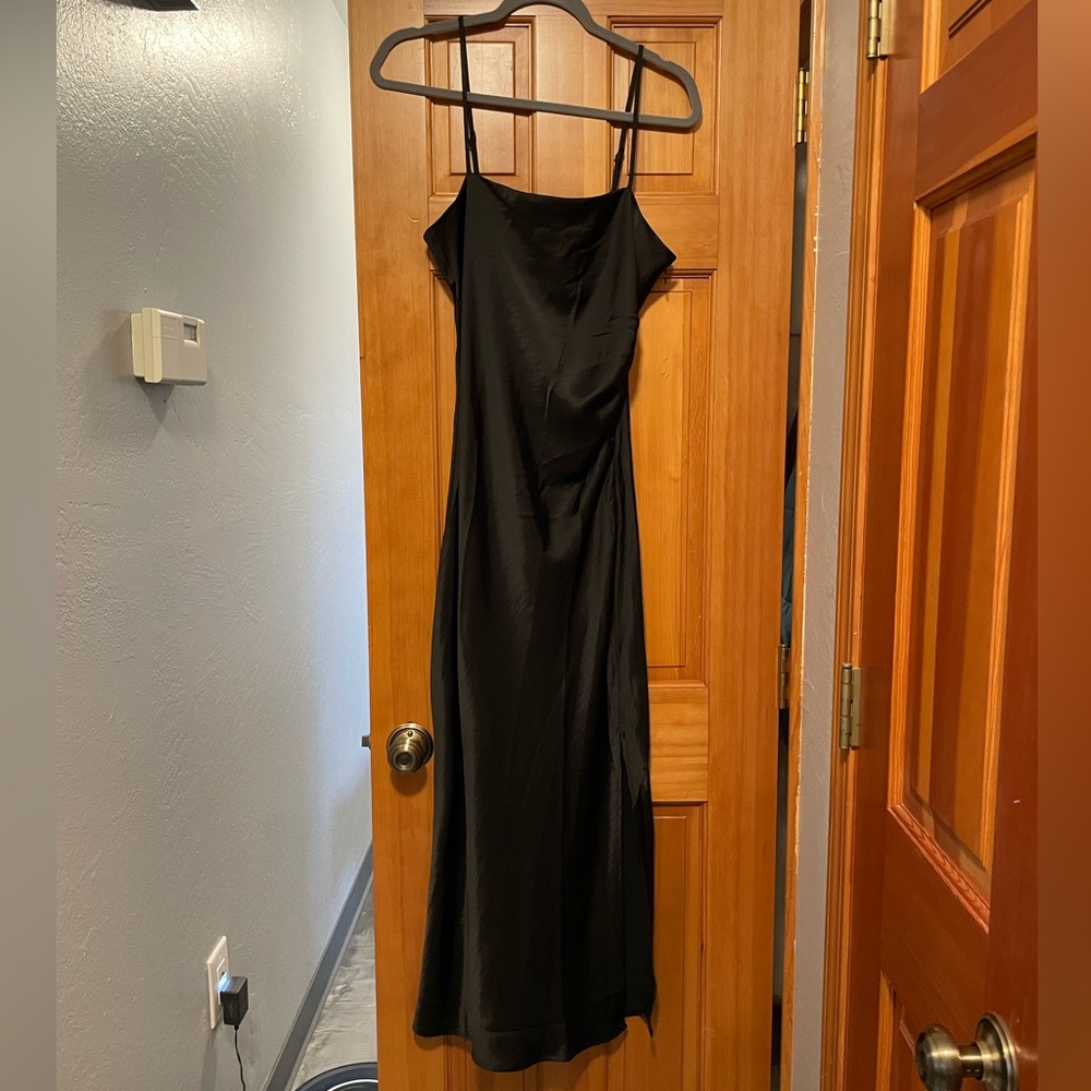Satin Cowl Neck Dress